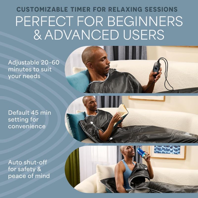 Photo 1 of LifePro BioRemedy Plus Far Infrared Sauna Blanket with Detox Wrap – Dual-Layer Carbon Fiber Heating Foldable Home Sauna Blanket – Adjustable Temp (86–158°F) & 20–60 Min Timer For Relaxation & Wellness
