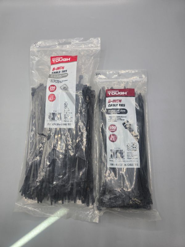 Photo 1 of 216 count Hyper Tough 8 Inch Cable Tie 75lbf Black Color