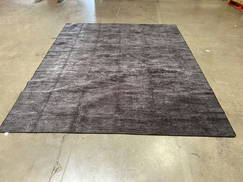 Photo 1 of 8x9.9 Washable Rug for Living Room Non-Slip Modern Abstract Area Rug Stain Resistant Large Bedroom Rug Contemporary Accent Throw Floor Carpet Solid Rug for Dining Room Home Decor, Dark Grey