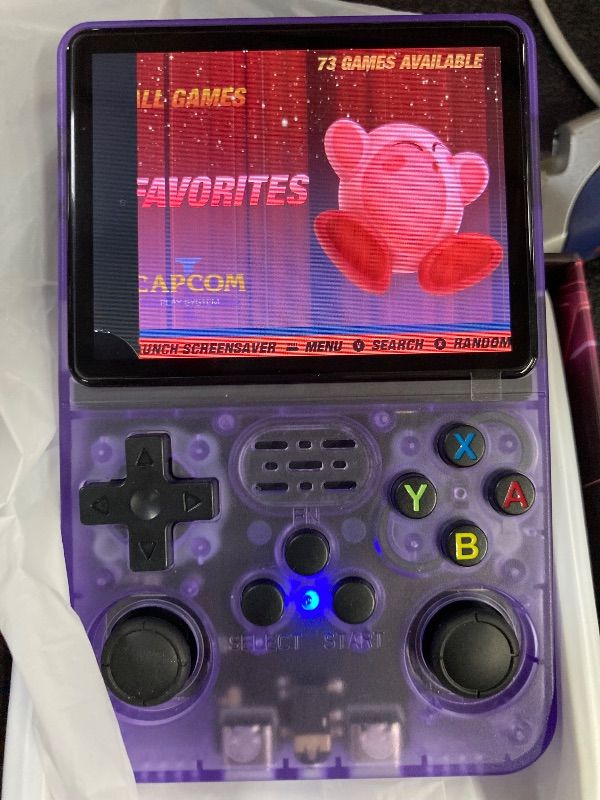Photo 1 of **LINES ON SCREEN**ugtenversi Retro Handheld Game Console Preload 20000+ Games ?12+Emulators , Portable Retro Gaming Console 3.5-inch IPS Screen ?Purple