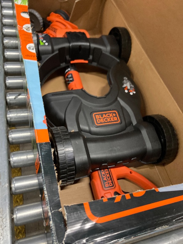 Photo 1 of **MISSING PARTS**BLACK+DECKER Electric Lawn Mower, Weed Eater and Edger 3-in-1 Combo, Corded 12-Inch 6.5 Amp Electric Weed Wacker and Compact Push Mower (BESTA512CM)