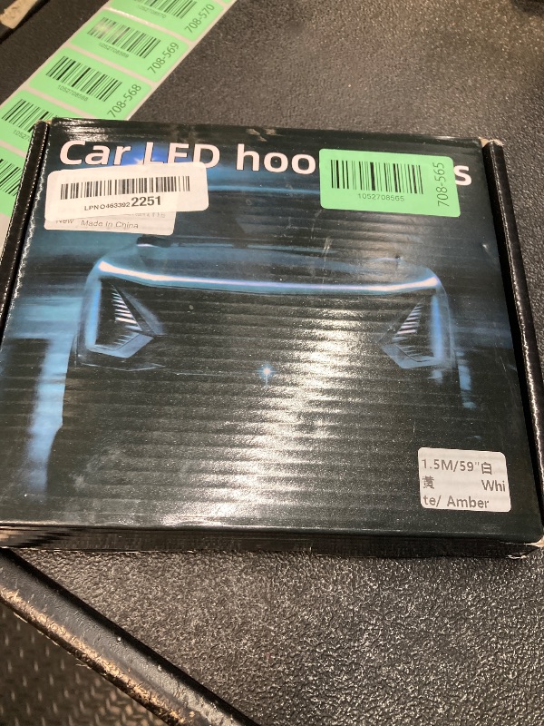 Photo 1 of ***Missing pieces. Glue stuck to box***Exterior Car LED Hood Light Strip,Dual Color Dynamic Scan Start Up Hoodbeam Kit,Led Daytime Running Lights White&Amber Switchback Sequential Turn Signal Lights for Cars, Trucks,SUV(59inch/1set)***Missing pieces. Glue