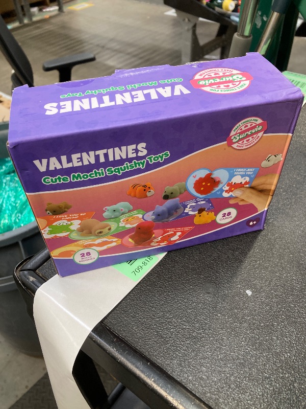 Photo 1 of ***OPEN BOX -MISSING PIECES -SELLING AS IS *** SURCVIO 28 Pcs Mochi Squishies Party Favor Set with Valentines Greeting Cards for Kids, Valentines Day Gifts for Kids, Valentine's Day School Prize Party Favor, Classroom Exchange Gift Set