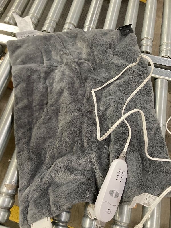 Photo 1 of ***DAMAGE -NON-FUNCTIONAL SELLING AS IS*** Calming Heat XXL Wide Massaging Vibrations Weighted Heating Pad by Sharper Image | Auto Shut-Off Feature, Gift for Holidays, Women & Men | 3 Heat, 9 Massage, 20” x 24”, 5 lbs