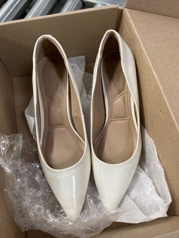 View 1 of ***USED*** JENN ARDOR Women's Comfortable Stiletto Pumps 3 inch Elegant Gorgeous Closed Pointed Toe Slip On Solid High Heels for Ladies Wedding Dress Shoes Cream 8M