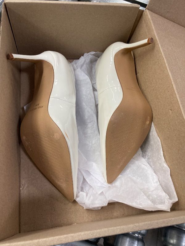 View 2 of ***USED*** JENN ARDOR Women's Comfortable Stiletto Pumps 3 inch Elegant Gorgeous Closed Pointed Toe Slip On Solid High Heels for Ladies Wedding Dress Shoes Cream 8M