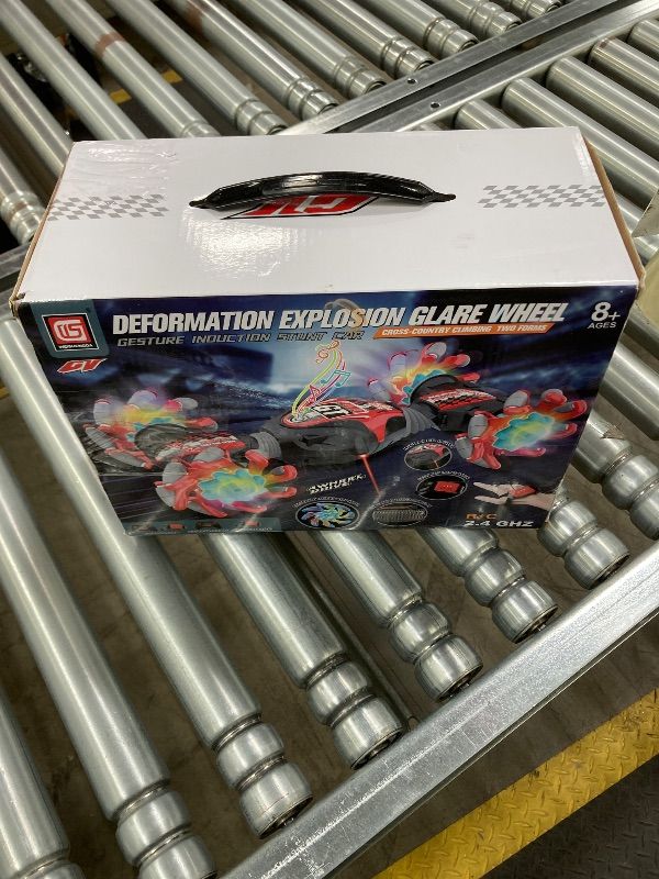 Photo 1 of 1:12 Gesture Sensing RC Stunt Car, 2 * 1200mAh Hand Controlled Remote Control Twist Cars with Light & Music, 4WD 360° Rotate Transform Drift, Gifts for 8-12 Kids Age 8 9 10 11 12 Yrs Old? Trains-Red