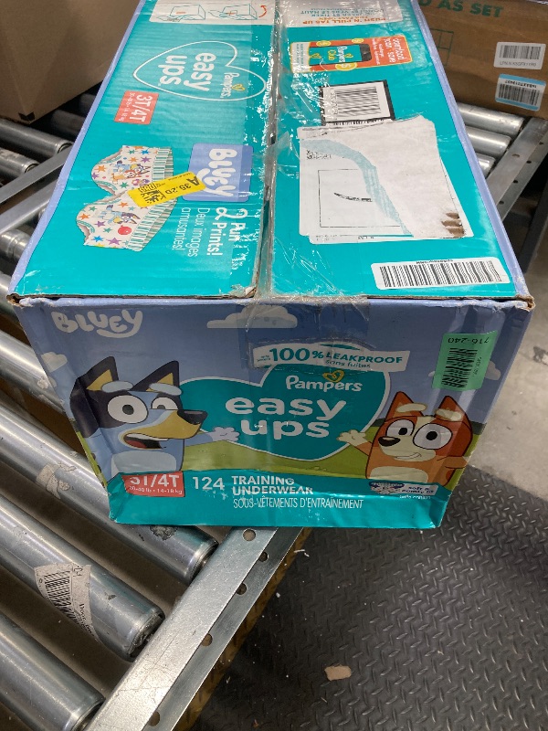 Photo 1 of **ONE BAG HAS SMALL HOLE OPENING**Pampers Training Pants - Easy Ups Boys & Girls Bluey - Size 3T-4T, 124 Count, Children's Potty Underwear (Packaging May Vary)