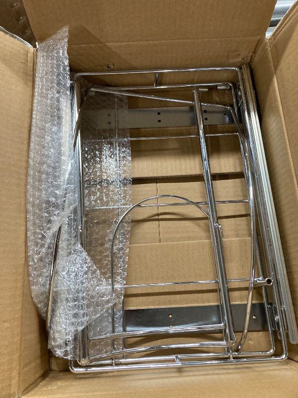 Photo 1 of ***MISSING PARTS -SELLING AS IS*** AMENER Under Sink Trash Can 7-13Gal 50Qt Pull Out Trash Bin Under Cabinet Trash Can Pull Out Kit ?13" Wx17 Hx17 D, Sliding Garbage Can Under Counter, No Can Include (Silver)