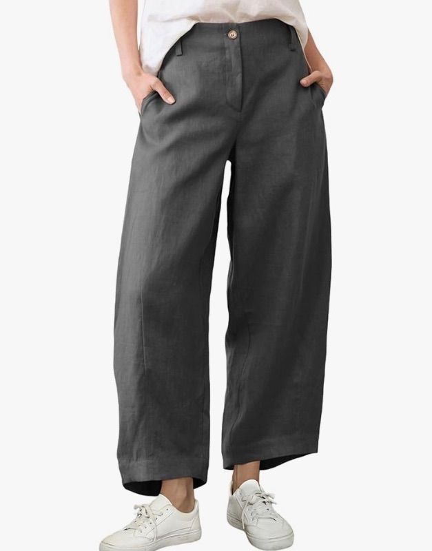 Photo 1 of dark grey Womens Linen Pants small