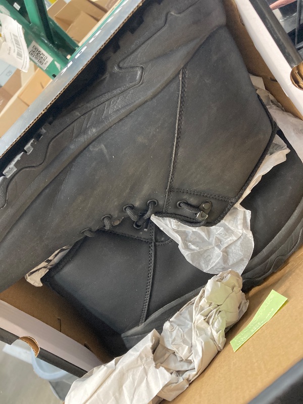 Photo 1 of SHULOOK Non Slip Work Boots for Men Slip Resistant Shoes Waterproof Food Service Chef Kitchen Restaurant Working Boots Casual Leather Ankle Boot Outdoor Walking Booties Black Size 10