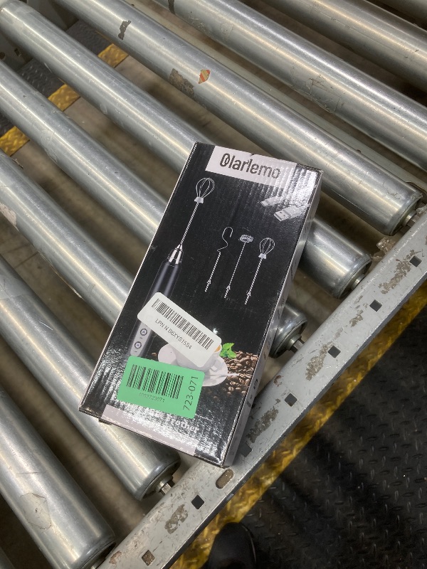 Photo 1 of **NO CHARGER**Colarlemo Milk Frother Handheld Rechargeable, Frother Wand Drink Mixer Electric Whisk for Coffee, Detachable With 3 Stainless Whisks, Hand Mixer for Lattes, Cappuccino, Matcha, Egg, No Stand,Black