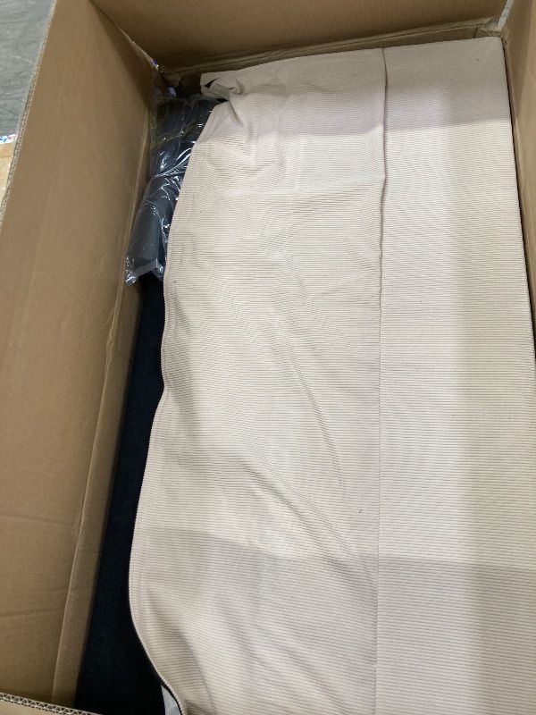 Photo 1 of ***This is a partial set***Shintenchi Small Sectional Sofa Couches, L Shape Convertible Sofa with Ottoman,3 Seat Comfy Corduroy Upholstered Sofa Couch, Small Couch for Apartment, Living Room and Office(Beige)