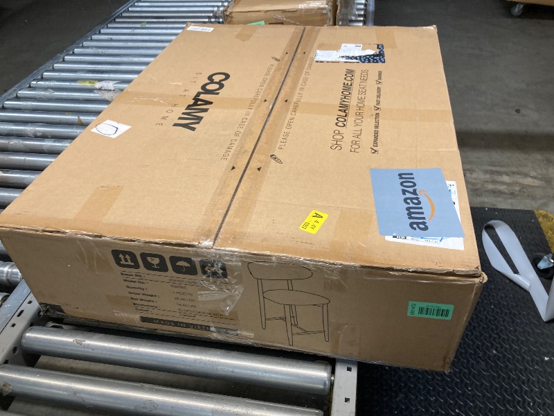 Photo 1 of **MISSING PARTS***COLAMY — Counter-Height Bar Stools, Upholstered Stools with Backrests, Mid-Century Modern Style with Wooden Legs for Kitchen Island, Bar, or Dining Room — Camel