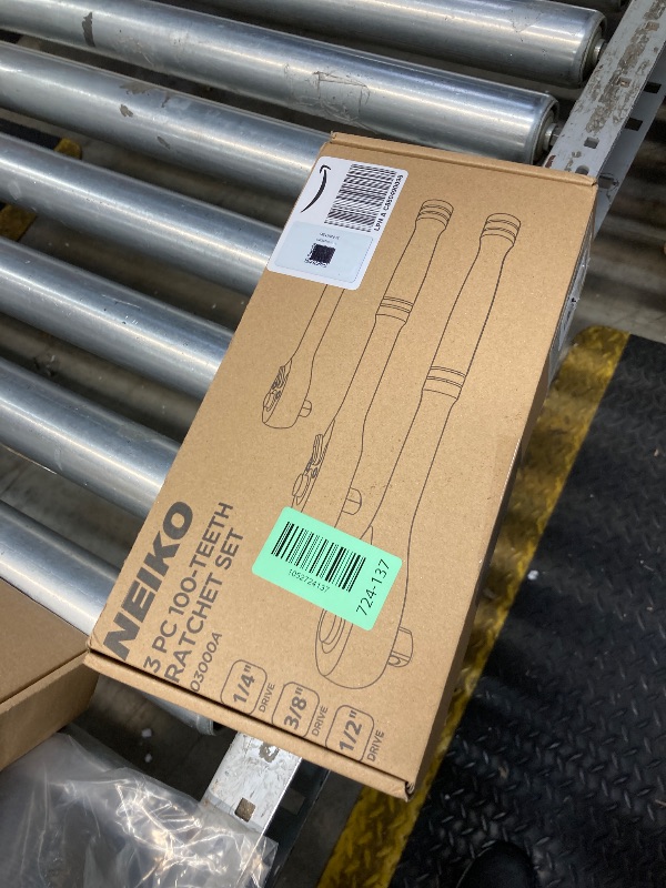 Photo 1 of **MISSING ONE**Neiko 03000A 100-Tooth Quick-Release Ratchet-Wrench Set, 1/4-Inch-, 3/8-Inch-, and 1/2-Inch-Drive Ratchets, 3.6-Degree Swing, CrMo Steel, 3-Piece Set