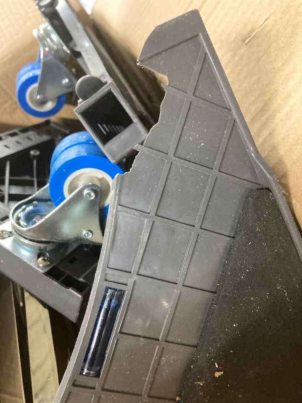 Photo 1 of ***DAMAGE MISSING PIECES -SELLING AS PARTS ONLY*** oiikain Adjustable Mini Fridge Stand with 3 Heavy-Duty Legs & 3  Locking Swivel Wheels - 16-27 Inch Universal Base for Refrigerators, Washing Machines & Dryers