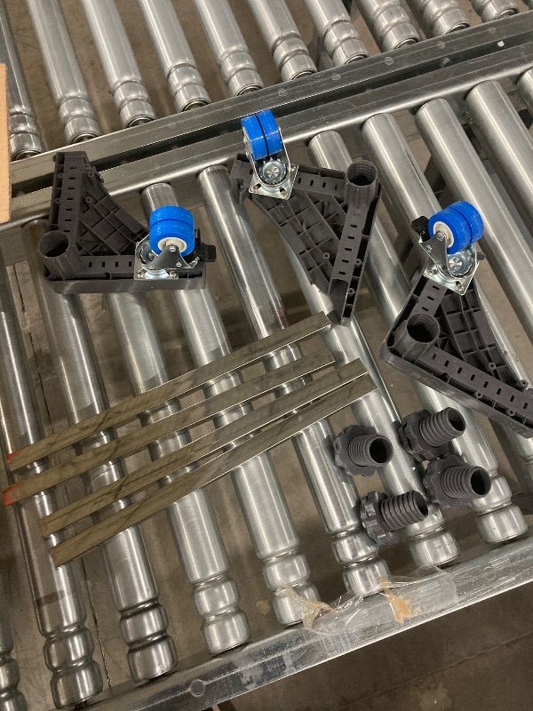 Photo 1 of ***DAMAGE MISSING PIECES -SELLING AS PARTS ONLY*** oiikain Adjustable Mini Fridge Stand with 3 Heavy-Duty Legs & 3  Locking Swivel Wheels - 16-27 Inch Universal Base for Refrigerators, Washing Machines & Dryers