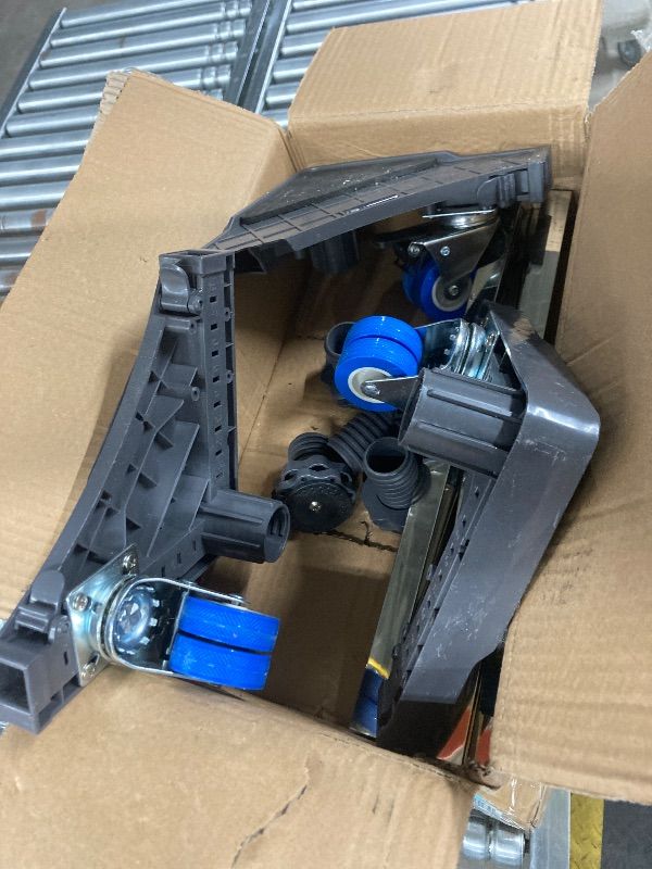 Photo 1 of ***DAMAGE MISSING PIECES -SELLING AS PARTS ONLY*** oiikain Adjustable Mini Fridge Stand with 3 Heavy-Duty Legs & 3  Locking Swivel Wheels - 16-27 Inch Universal Base for Refrigerators, Washing Machines & Dryers