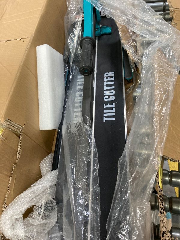 Photo 1 of ***MISSING PART -SELLING AS INCOMPLETE*** VEVOR Manual Tile Cutter, 32 inch, Porcelain Ceramic Tile Cutter, Infrared Positioning, Anti-Skid Feet, Durable Rails for professional installers or beginners ***BOX RIPPED/TORN***