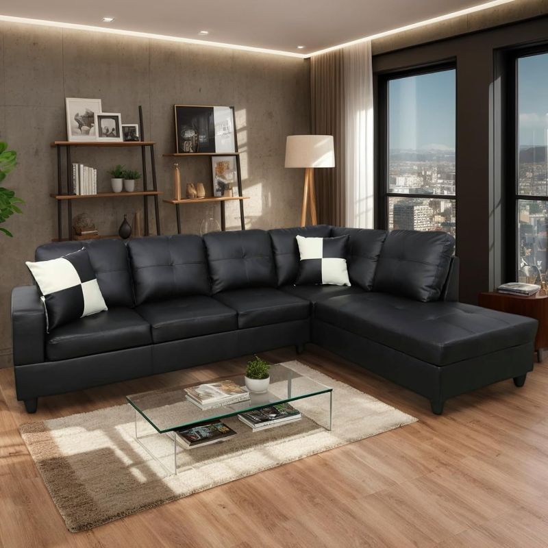 Photo 1 of ***MISSING PIECES -SELLING AS PARTS ONLY "LEFT & RIGHT ARM" *** Life Style Furniture Left Facing Russes Sectional Sofa Set With Ottoman, Black**NOTE: THE PHOTO AND DESCRIPTION ARE SIMILAR**