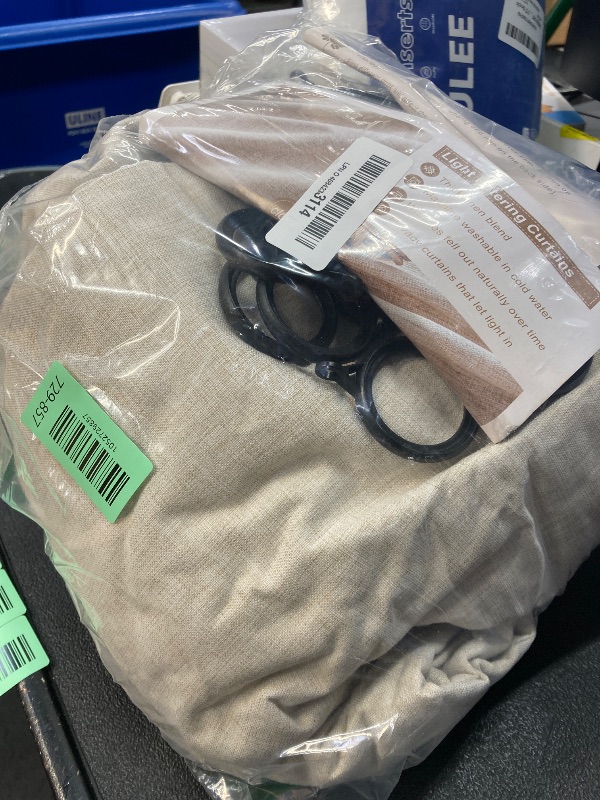 Photo 1 of 100% Blackout Curtains 84 Inch Length 2 Panels Set Farmhouse Style for Bedroom Windows/Living Room Thermal Insulated Neutral Boho Drapes Linen Blend Natural Ivory 7ft Long Hook Belt Pleated/Back Tab