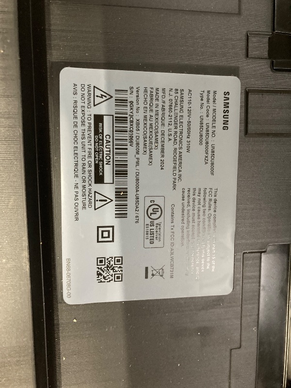 Photo 1 of **no cable, no remote**Samsung 85-Inch Class 4K Crystal UHD DU8000 Series HDR Smart TV w/Object Tracking Sound Lite, Motion Xcelerator 120Hz, Ultra Slim Design, Gaming Hub, Alexa Built-in (UN85DU8000, 2024 Model)