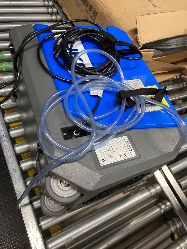 Photo 1 of ***THIS ITEM SOLD FOR PARTS ONLY * NON FUNCTIONAL***
Commercial Dehumidifier with Pump and Drain Hose, Blue/Grey***THIS ITEM SOLD FOR PARTS ONLY * NON FUNCTIONAL***