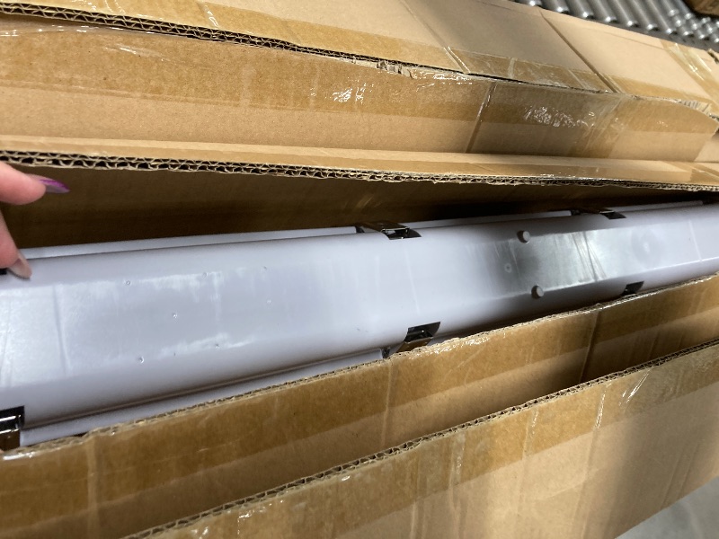 Photo 1 of **MISSING ONE LIGHT***BRILLIHOOD 8FT LED Vapor Tight Light Fixture, 100W, 12000LM, IP65 Waterproof Shop Light, 6000K Bright White, 110-277V, Outdoor Vapor Proof Lighting for Parking Garage Car Wash, UL Listed, 4-Pack