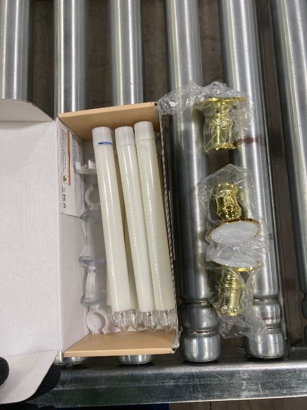 Photo 1 of ***MISSING PARTS & NO REMOTE -SELLING AS IS *** RONXS LED Window Candles With Timer, Flickering Flameless Taper Candles  Battery Operated, Indoor Christmas Decorations (6 Pcs Gold)