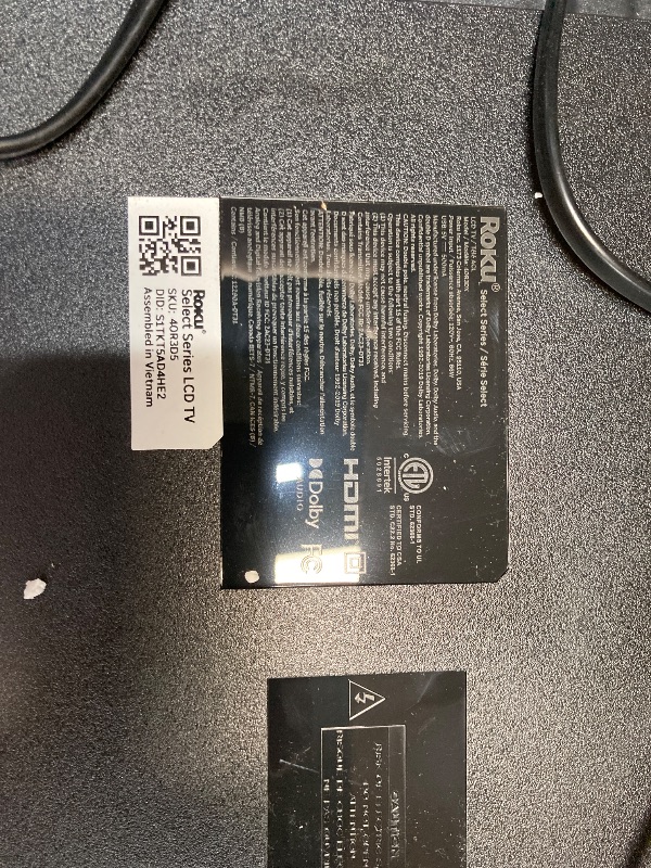 Photo 1 of ***** NO RETURN***** NO REFUND********* Roku Smart TV – 40-Inch Select Series, 1080p Full HD TV – Roku TV with Voice Remote – Flat Screen LED Television with Wi-Fi for Streaming Live Local News, Sports, Family Entertainment