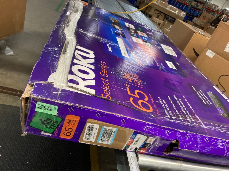 Photo 1 of ****** NO RETURN *****NO REFUND***** Roku Smart TV – 65-Inch Select Series, 4K HDR TV – RokuTV with Enhanced Voice Remote – Flat Screen LED Television with Wi-Fi for Streaming Live Local News, Sports, Family Entertainment