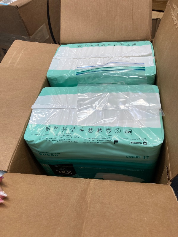 Photo 1 of **2 PACKS***SUNKISS TrustPlus Adult Diapers with Maximum Absorbency, Disposable Incontinence Briefs with Tabs for Men and Women, Odor Control, XXLarge, 15 Count