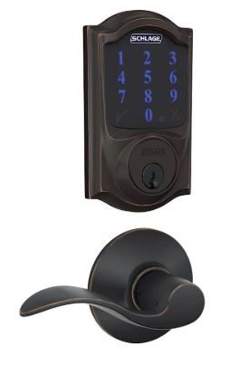 Photo 1 of 
Schlage Connect Camelot Touchscreen Electronic Deadbolt with Z-Wave Plus Technology and Passage Accent Lever