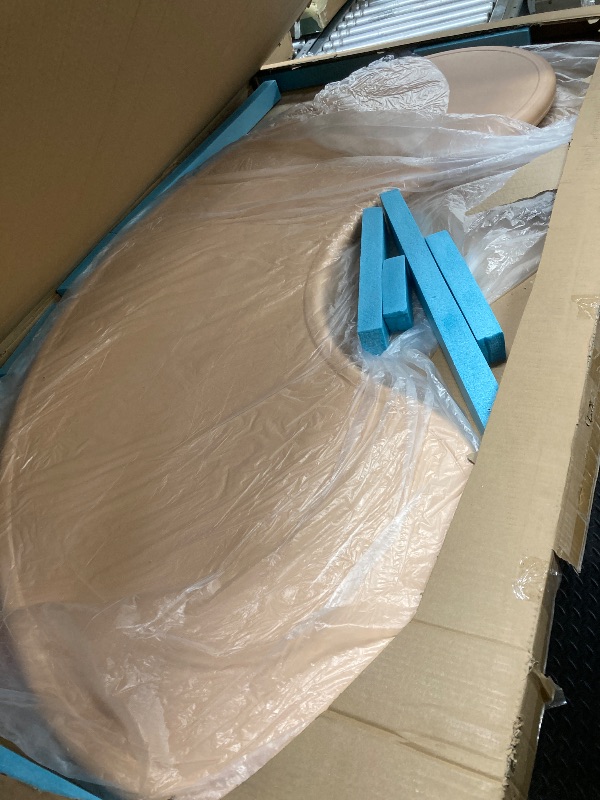Photo 1 of ***TABLE LEGS MISSING***35"W x 65"L Half-Moon Plastic Height Adjustable Activity Table***TABLE LEGS MISSING***