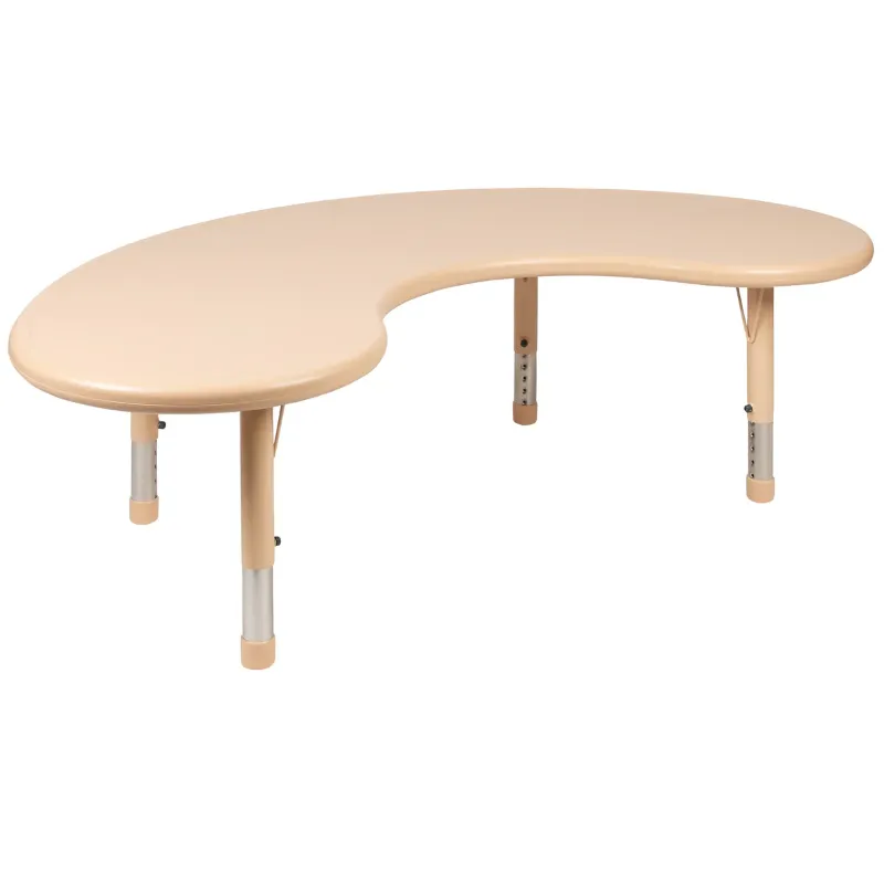 Photo 1 of ***TABLE LEGS MISSING***35"W x 65"L Half-Moon Plastic Height Adjustable Activity Table***TABLE LEGS MISSING***
