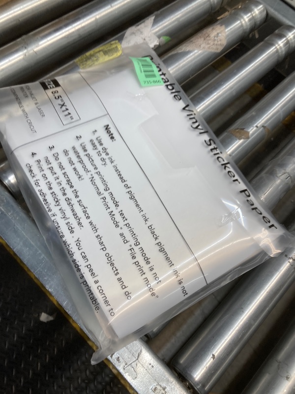 Photo 1 of 100 PCS Sticker Paper for Inkjet Printer, Printable Vinyl Sticker Paper Dries Quickly Vivid Colors, 8.5"x11" Tear Resistant Printable Vinyl, Glossy White, Inkjet & Laser Printer