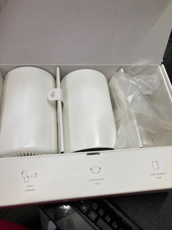 Photo 1 of ***** ONLY 2- PACKTP-Link Deco XE75 AXE5400 Tri-Band WiFi 6E Mesh System - Wi-Fi up to 7200 Sq.Ft, Engadget Rated Best Mesh for Most People, Replaces WiFi Router and Extender, AI-Driven Mesh New 6GHz Band, 3-Pack