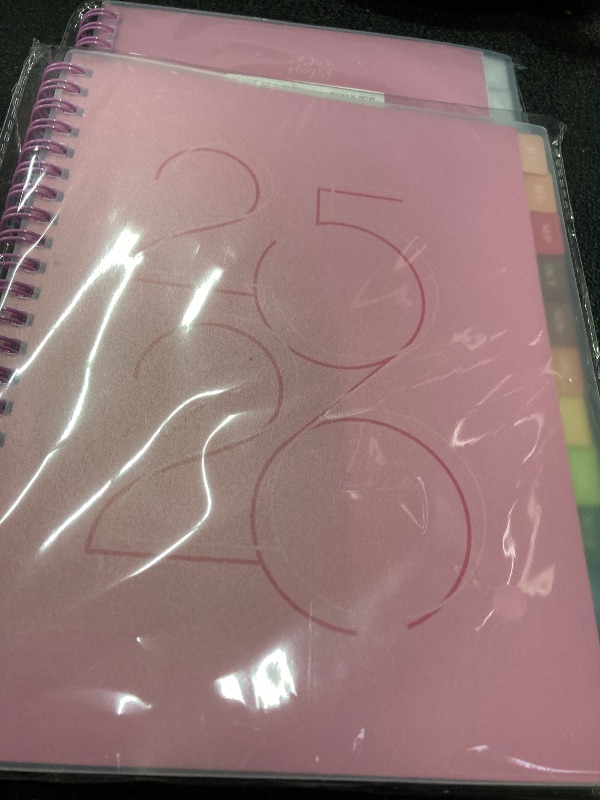 Photo 1 of ++2 PACK Rileys Academic Planner 2025-2026, Daily, Weekly & Monthly Planner, July 2025 - June 2026, Student Notes Pages, Twin-Wire Binding, Weekly Agenda for School & Work (8 x 6-Inches, Pink, Deco)