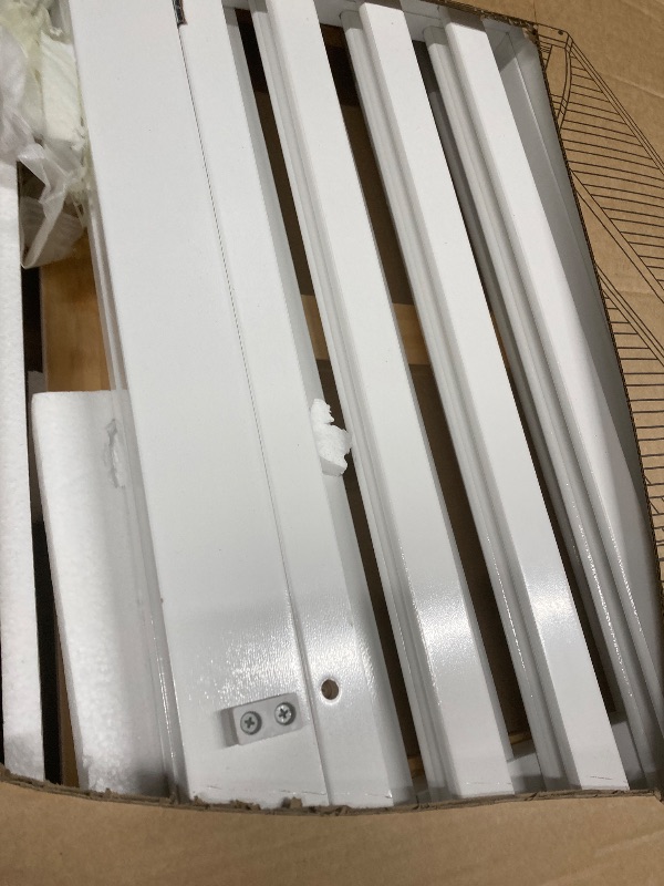 Photo 1 of **MISSING HARDWARE/BOX CUT SCRATCHES**Dream On Me Full-Size 2-in-1 Folding Baby Crib in White, GreenGuard Gold & BSA, Portable, Patented Quick Folding System, Strong Wheels, 2 Adjustable Mattress Heights