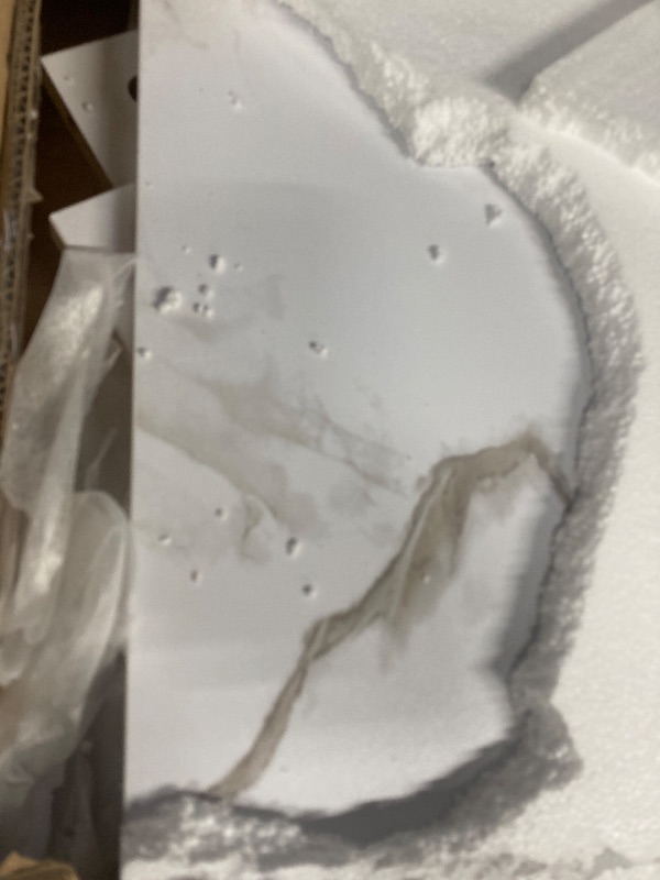 Photo 1 of **BOX 1 OF 2 ONLY***Merax 43.3" Modern Square Storage Coffee Table with 4 Drawers, with Marbling Gold Accents, Functional Center Tables for Living Room Apartment, White