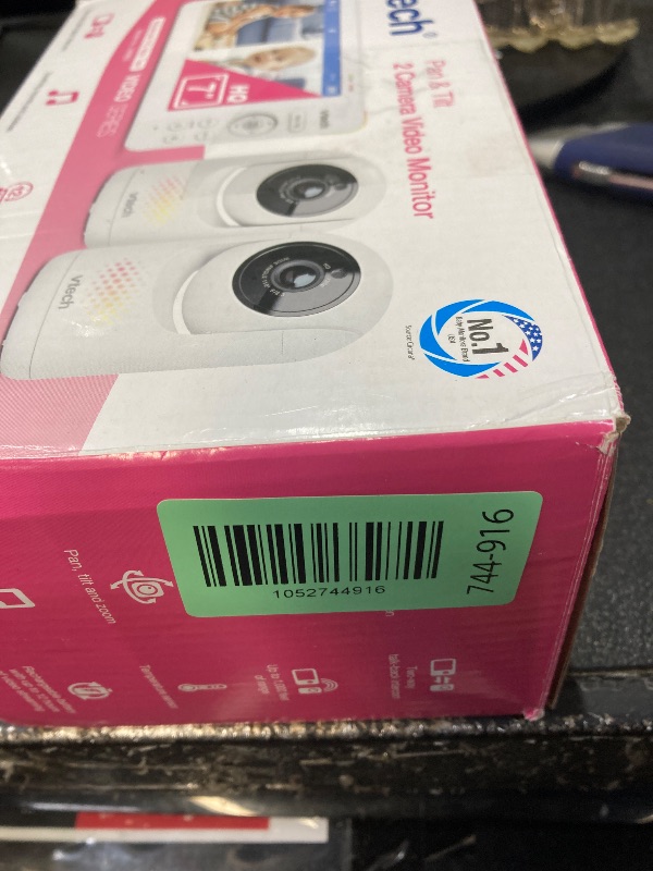 Photo 1 of **PARTS ONLY**VTech Advanced HQ Max Twin 7" Digital Video 2-Cameras Baby Monitor with Pan Tilt Zoom, Long Battery Life 5000mAh, IPS Screen, Adaptive Multi-Color Night Light, 2-Way Talk, HQ Display, No WiFi, White
