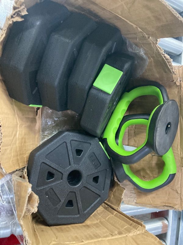 Photo 1 of **MISSING PARTS/ONLY WHATS IN BOTTOM PICTURE**Adjustable Dumbbell Set, 4 In 1 Adjustable Dumbbell Weights 44 Lbs Free Weight Set With Connector Used As Barbell, Kettlebells, Push Up Stand,Octagon