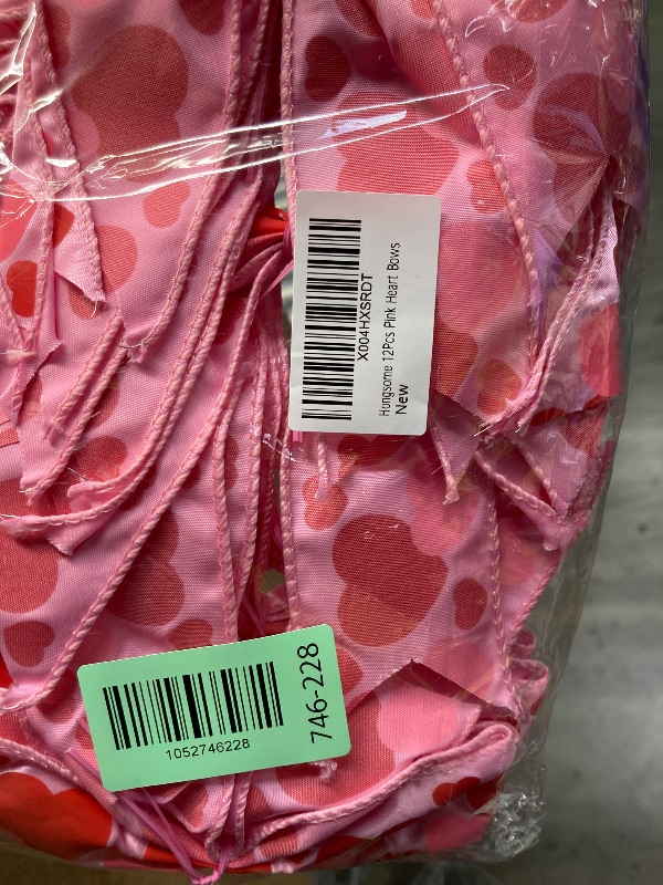 Photo 1 of 12 Pcs Valentines Tree Bows Decorations,6 Inch Valentine Ornaments with Heart for Tree Home Party Front Door Wedding Holiday Decor Red Pink