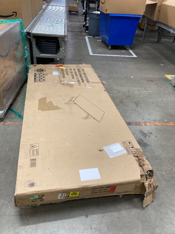 Photo 1 of ***Broken corner***Flash Furniture Hercules Series 8' x 40" Rustic Solid Pine Folding Dining Table, Rectangular Antique Farmhouse Dining and Event Extension Table***Broken corner***