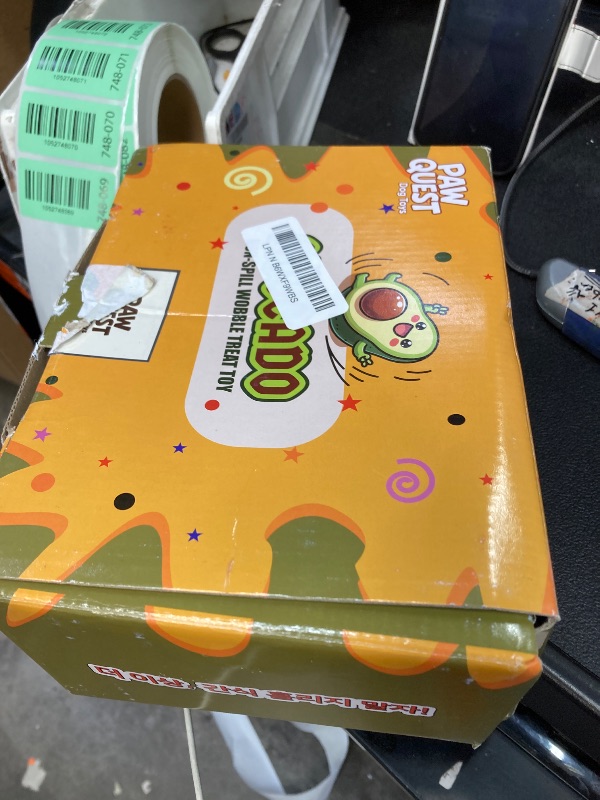 Photo 1 of **SCRAPES ON BOWL**PAW QUEST Avocado Non-Spill Treat Dispensing Wobble Toys for Dogs