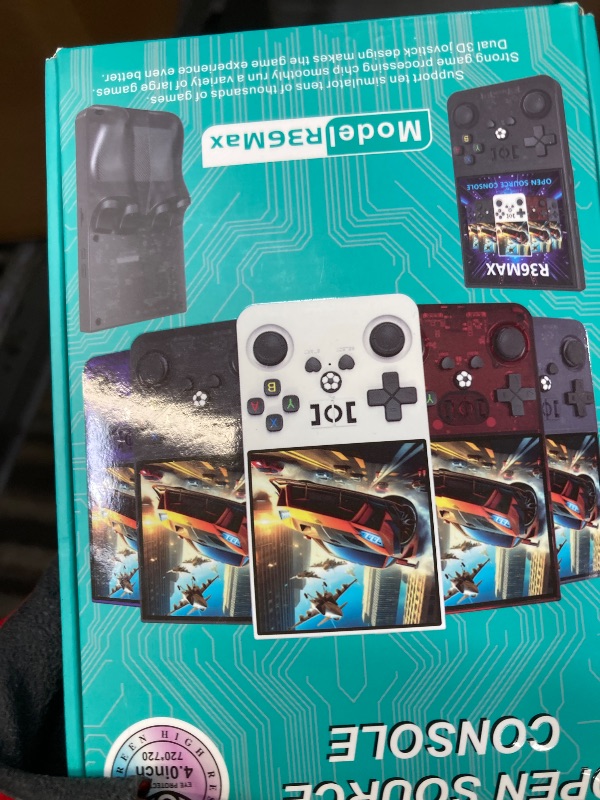 Photo 1 of ?R36MAX 4000mAh Portable Rechargeable Handheld Retro Game Console,Comfort Non-Slip Handheld Standing Retro Game Console with 64G TF Car,4.0-inch Screen,for Office,Blue