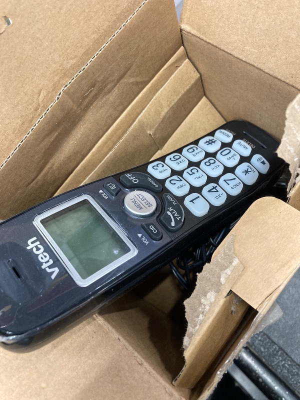 Photo 1 of [New] VTech VG134-11 DECT 6.0 Cordless Home Phone with Bluetooth Connection, Digital Answering Machine, Backlit Display,Full Duplex Speakerphone, Caller ID/Call Waiting,1000 ft Range (Black)