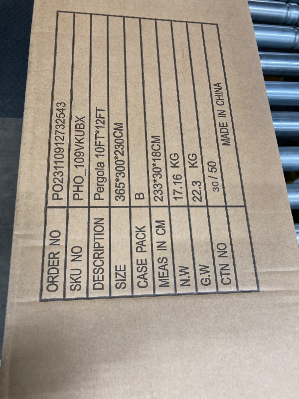 Photo 1 of *** missing boxes, partial set*** Perbyste 10'X 12' Outdoor Pergola, Wood Pergola with Retractable Shade Canopy for Backyards, Gardens, Patios, Deck - Charcoal Gray