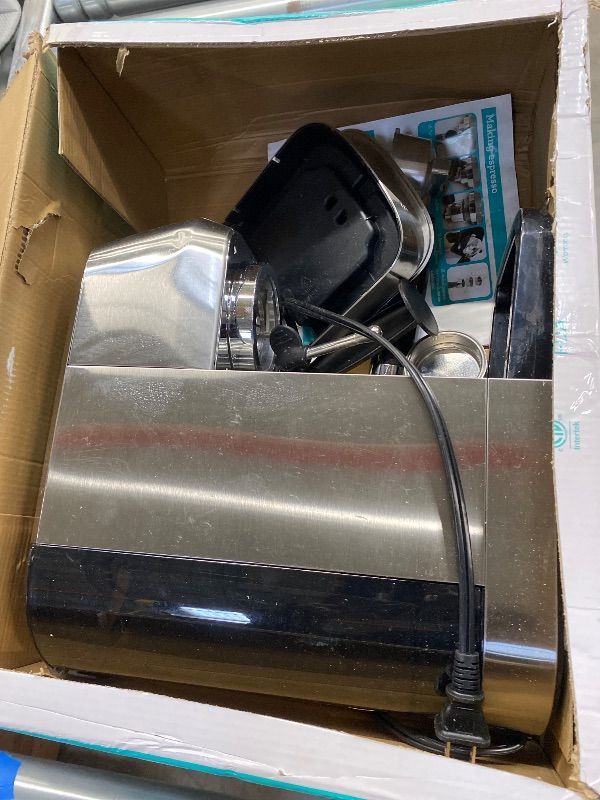 Photo 1 of ***Selling for parts only***CASABREWS 3700 Essential Espresso Machine 20 Bar, Stainless Steel Cappuccino & Latte Machine with Steam Frother for Home, 43.9oz Water Tank, Coffee Gift for Women & Men, Silver