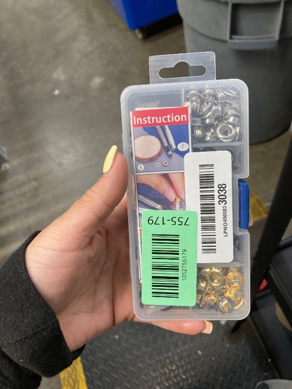 Photo 1 of 1/4 Inch Grommet Kit 200 Sets Grommets Eyelets with 3 Pieces Install Tool Kit and Box for Shoes Clothes Crafts Bag